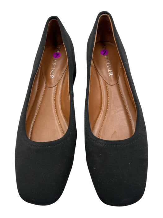 Donald Pliner Shoe Size 7 Black Canvas Squarish Toe Low Block Heel Pumps Black / 7