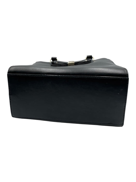 Kate Spade Black Leather Silver Hardware Top Zip Square Bag Black / S