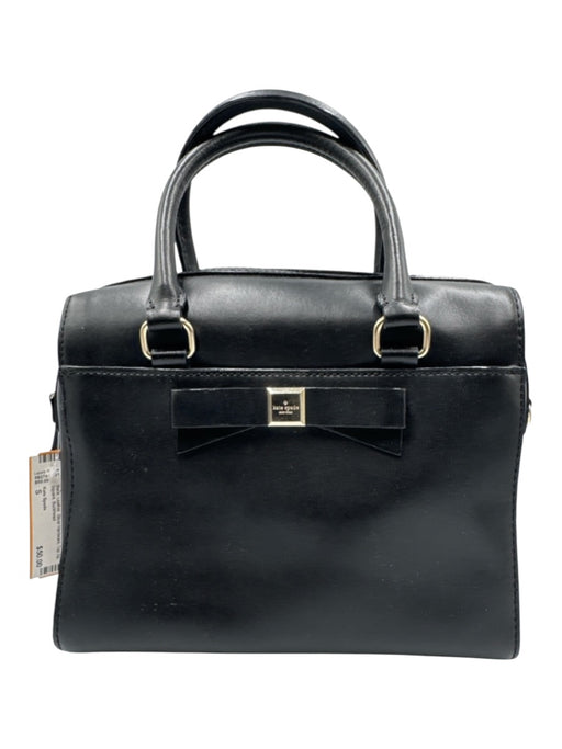 Kate Spade Black Leather Silver Hardware Top Zip Square Bag Black / S