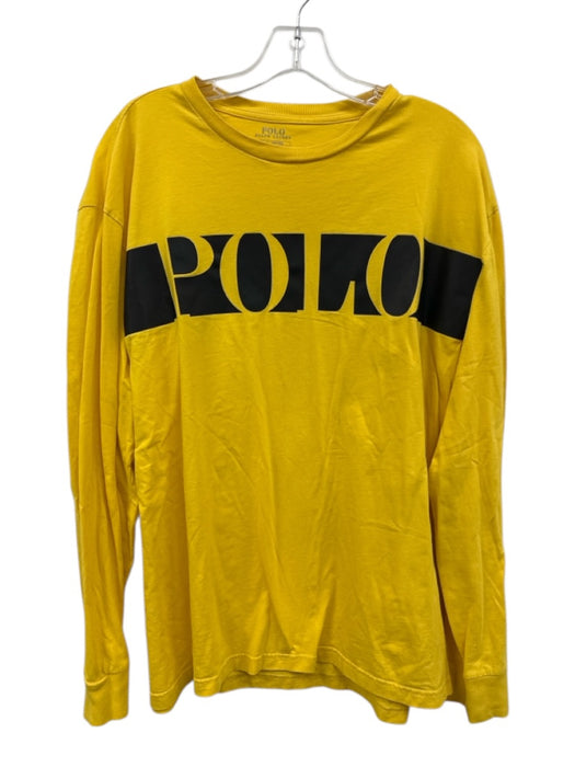 Polo Size L Yellow & Black Cotton logo Men's Long Sleeve Shirt Yellow & Black / L