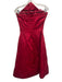 Scaasi Size 10 Red No Fabric Tag Satin Strapless Bow Accent Fit & Flare Dress Red / 10