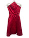 Scaasi Size 10 Red No Fabric Tag Satin Strapless Bow Accent Fit & Flare Dress Red / 10