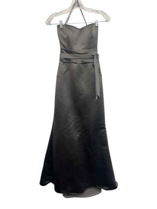 Priscilla of Boston Size 4 Gray Polyester Strapless Empire Waist Petticoat Dress Gray / 4