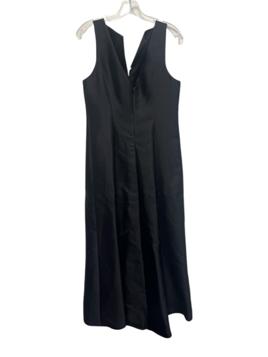 Rickie Freeman Size 8 Black & White Silk Blend Sleeveless Split V neckline Gown Black & White / 8