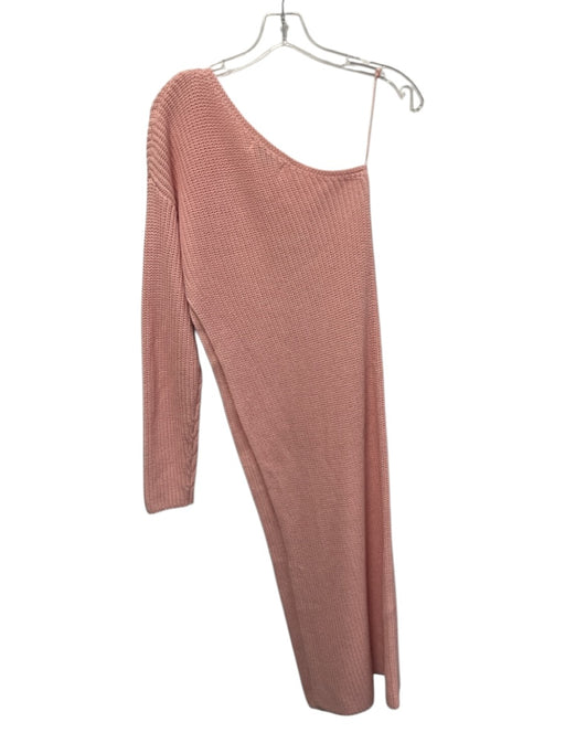 Atoir Size XS Light Pink Cotton One Sleeve Rib Knit Side Slit Maxi Dress Light Pink / XS