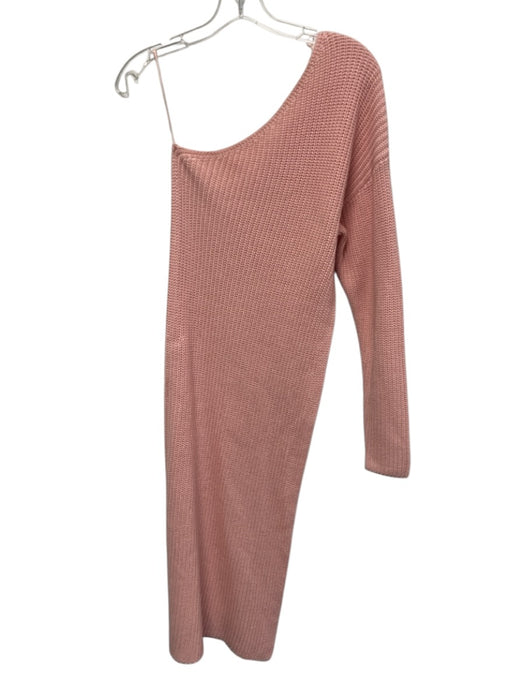 Atoir Size XS Light Pink Cotton One Sleeve Rib Knit Side Slit Maxi Dress Light Pink / XS