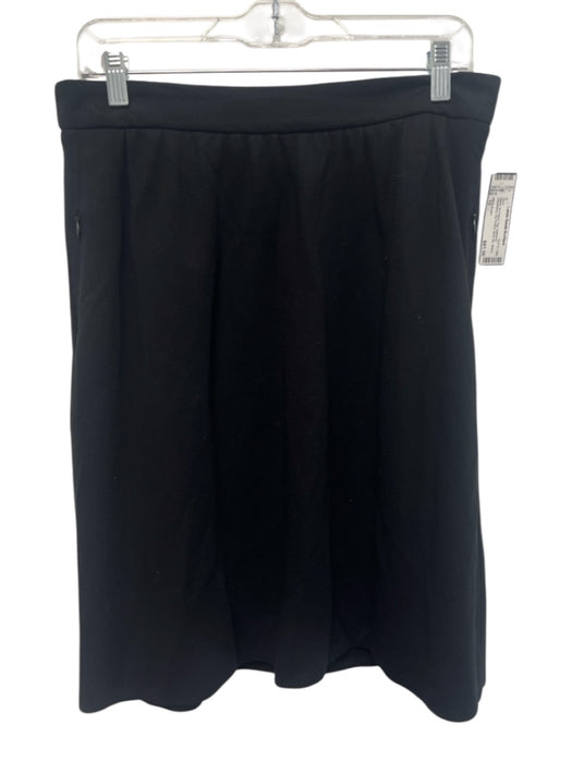 Akris Punto Size 10 Black No Fabric Tag Gathered Waistband Zip Pocket Skirt Black / 10