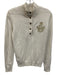 Lauren Active Size S Cream & Gold Cotton Knit Gold Snaps Mock Neck Sweater Cream & Gold / S