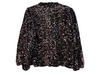 Nanette Lepore Size L Black Polyester High Neck Long Sleeve Back Zip Sequins Top Black / L