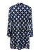Jude Connally Size XS Black & Blue Polyester V Neck Long Sleeve Abstract Dress Black & Blue / XS
