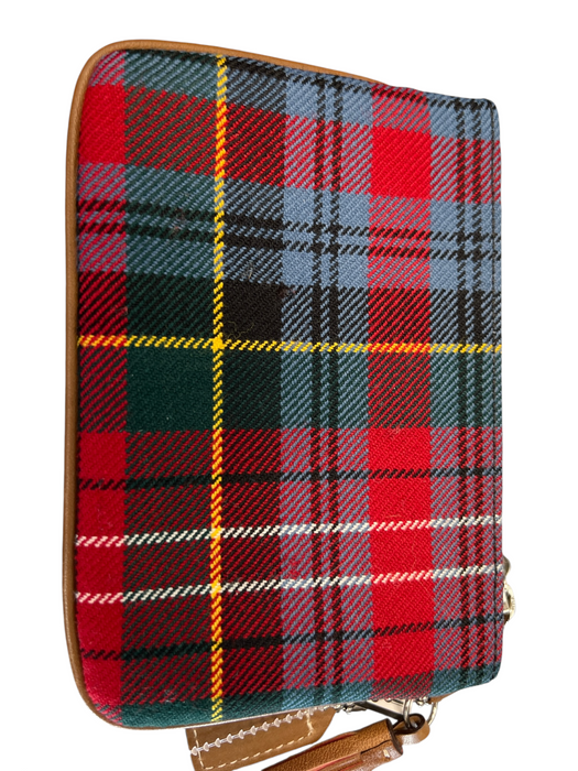 Coach Red Wool Wristlet Plaid Zip Close Mini Wallets Red