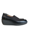 Donald J Pliner Shoe Size 7.5 Black Leather Almond Toe Loafer Wedge Shoes Black / 7.5