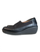 Donald J Pliner Shoe Size 7.5 Black Leather Almond Toe Loafer Wedge Shoes Black / 7.5