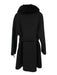 Ann Mashburn Size 3 Black Wool Blend Long Sleeve Fox Fur Trim Pockets Coat Black / 3
