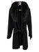 Ann Mashburn Size 3 Black Wool Blend Long Sleeve Fox Fur Trim Pockets Coat Black / 3
