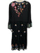 Johnny Was Size Medium Black & Multi Cotton Long Sleeve Floral Embroidery Dress Black & Multi / Medium