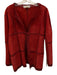 S.M.H Size 8 Red Suede leather Long Sleeve Patches One Button Jacket Red / 8