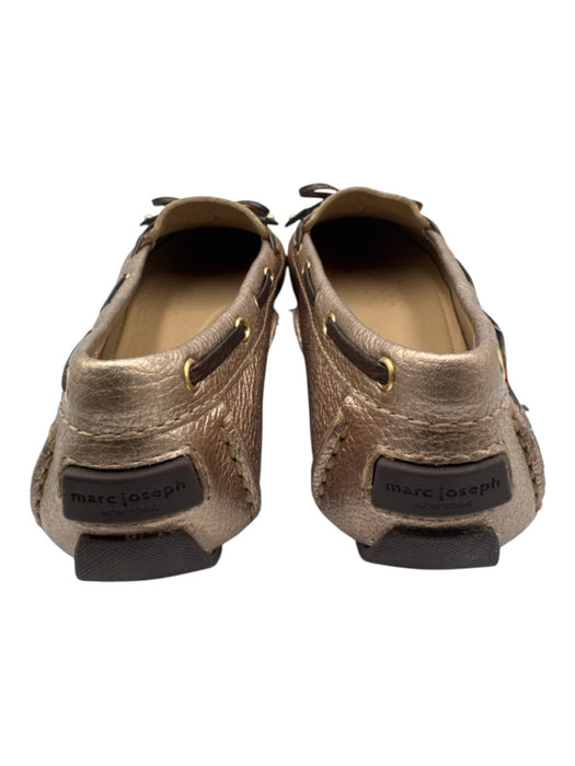 Marc Joseph Shoe Size 7.5 Gold Taupe Leather Square Toe Bow Detail Loafers Gold Taupe / 7.5