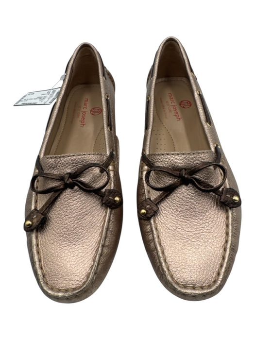 Marc Joseph Shoe Size 7.5 Gold Taupe Leather Square Toe Bow Detail Loafers Gold Taupe / 7.5