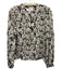Derek Lam 10 Crosby Size 2 Gray, Black & Beige Silk Hook & Eye Long Sleeve Top Gray, Black & Beige / 2