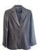 Prague Size S Brown Leather Logo Collar Seam Detail Button Front Jacket Brown / S