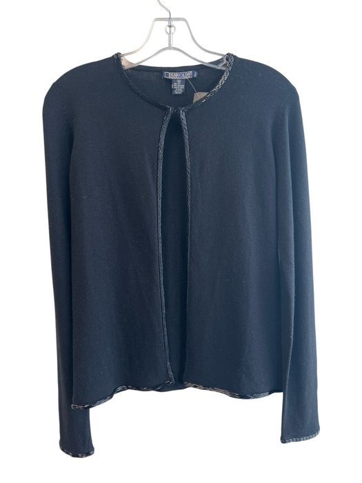 Harolds Size S Black Silk & Cashmere Knit Long Sleeve Beaded Design Cardigan Black / S
