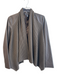 Per Se Size 10 Brown Leather Long Sleeve Knit Detail Lined Open Front Jacket Brown / 10