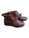 David Tate Shoe Size 8 Brown Leather Upper Almond Toe Side Zip Lace Up Boots Brown / 8