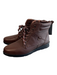 David Tate Shoe Size 8 Brown Leather Upper Almond Toe Side Zip Lace Up Boots Brown / 8