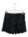 If By Sea Size S Black Polyester Sequin Scallop Detail Zip Sides Shine Shorts Black / S