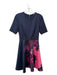 Ted Baker Size 1 Navy & Fuschia Polyester Blend Round Neck Short Sleeve Dress Navy & Fuschia / 1