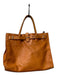 Furla Orange Leather Ostrich Embossed Top Handles Snap Closure Bag Orange / Large