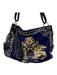 Sharif Blue & Multi Leather & Fabric Braided Detail Bronze Hardware Bag Blue & Multi / Large