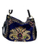 Sharif Blue & Multi Leather & Fabric Braided Detail Bronze Hardware Bag Blue & Multi / Large