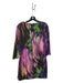 Trina Turk Size 10 Purple & Multi Rayon Blend Round Neck 3/4 Sleeve Dress Purple & Multi / 10