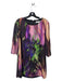 Trina Turk Size 10 Purple & Multi Rayon Blend Round Neck 3/4 Sleeve Dress Purple & Multi / 10