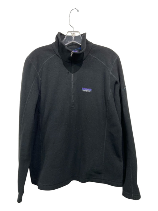 Patagonia Size L Black Polyester Quarter Zip Fleece Jacket Black / L