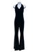 Show Me Your Mumu Size M Black Polyester Velvet Halter Flare Jumpsuit Black / M