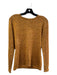 Carlisle Size M Mustard Silk Round Neck Long Sleeve Keyhole Back Knit Top Mustard / M