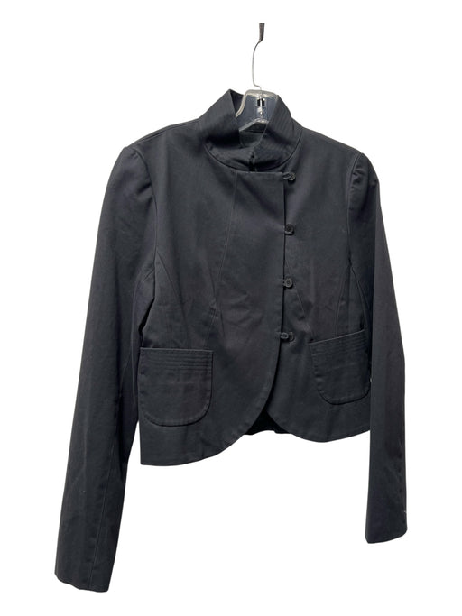 Kenneth Cole Size 10 Black & Amber Cotton Button Down High Collar Jacket Black & Amber / 10