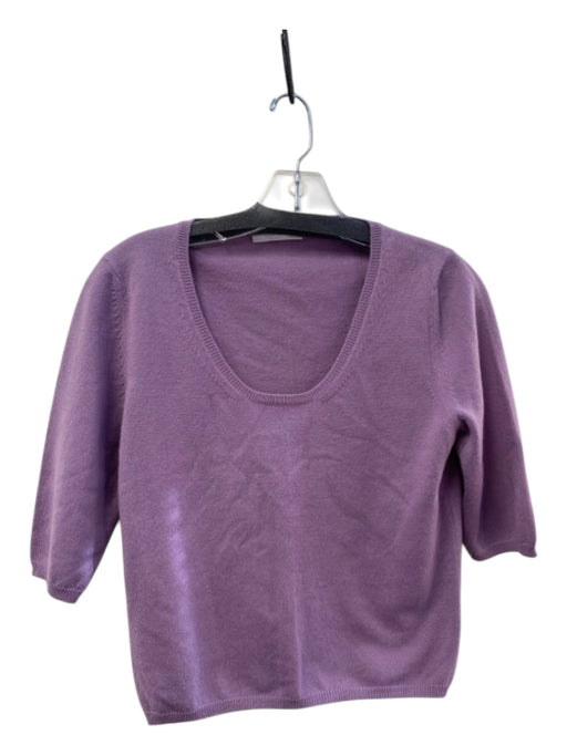 Prada Size 42 Lavender Missing Fabric Tag Scoop Neck Short Sleeve Ribbed Top Lavender / 42