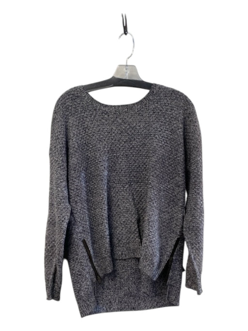 Madewell Size M Black & White Cotton Blend Round Neck Long Sleeve Knit Sweater Black & White / M