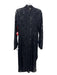 Eva Franco Size 6 Black Floral Lace Long Sleeve Metallic Thread Back Zip Dress Black / 6