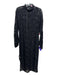 Eva Franco Size 6 Black Floral Lace Long Sleeve Metallic Thread Back Zip Dress Black / 6