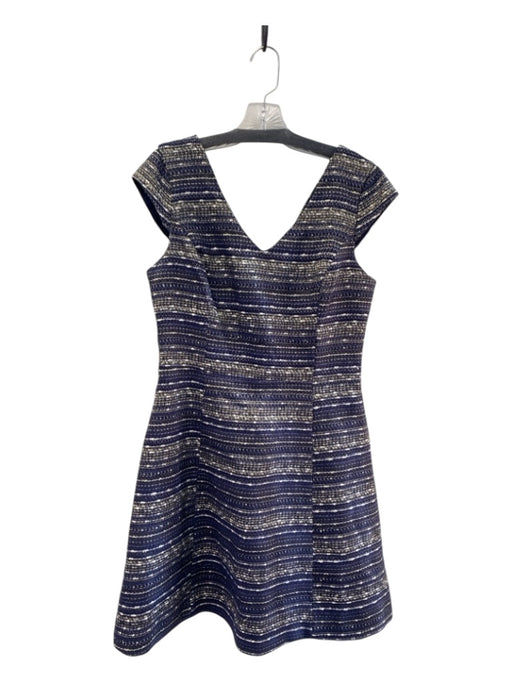 Lilly Pulitzer Size 8 navy & gold Nylon Blend V Neck Sleeveless Back Zip Dress navy & gold / 8