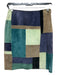 Alfani Size 6 Olive, Green, Blue Suede Patchwork Knee Length Skirt Olive, Green, Blue / 6