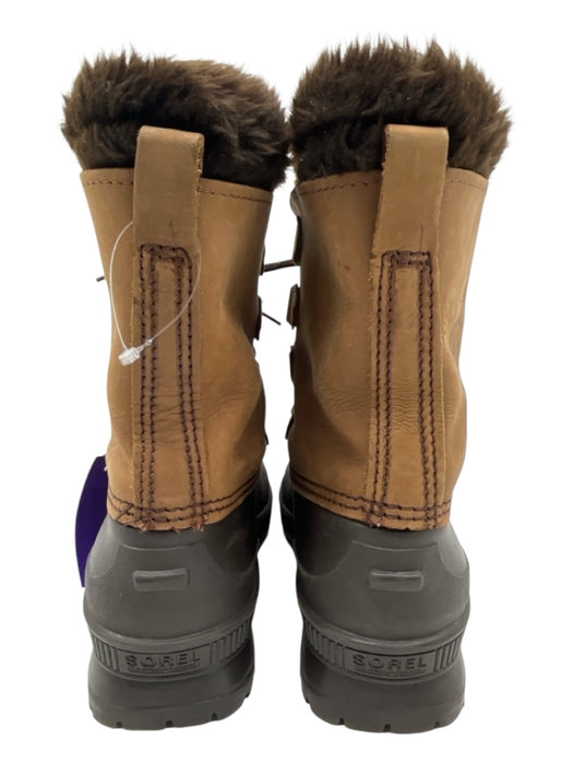 Sorel Shoe Size 11 Tan & Brown Leather Solid Outdoors Lace Up Men's Shoes Tan & Brown / 11