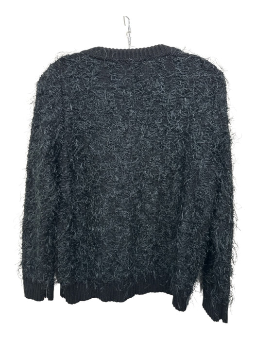 Tiziano Zorzan Size 6 Black Acrylic Blend Fuzzy Ribbed Trim Sweater Black / 6