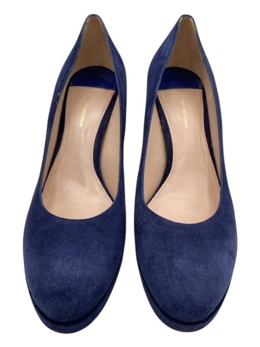 Stuart Weitzman Shoe Size 11.5 dark blue Suede Almond Toe Pumps dark blue / 11.5