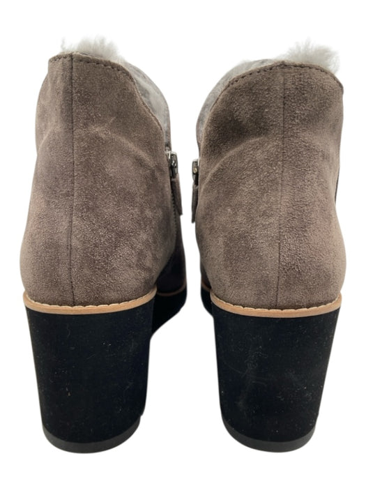 Eileen Fisher Shoe Size 9.5 Gray & Black Suede Upper Shearling Lined Booties Gray & Black / 9.5